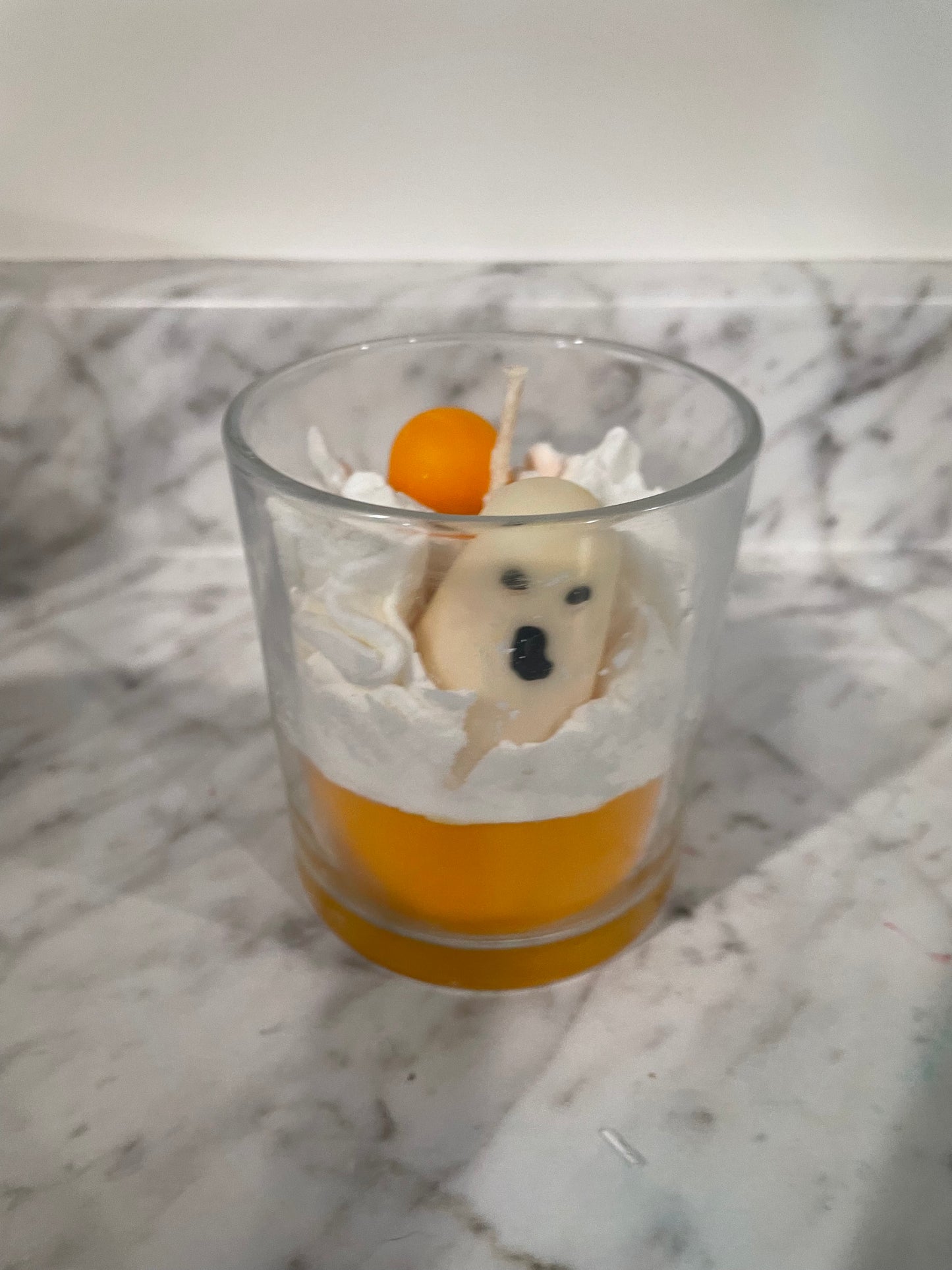 Fall candles with pumpkins and ghosts