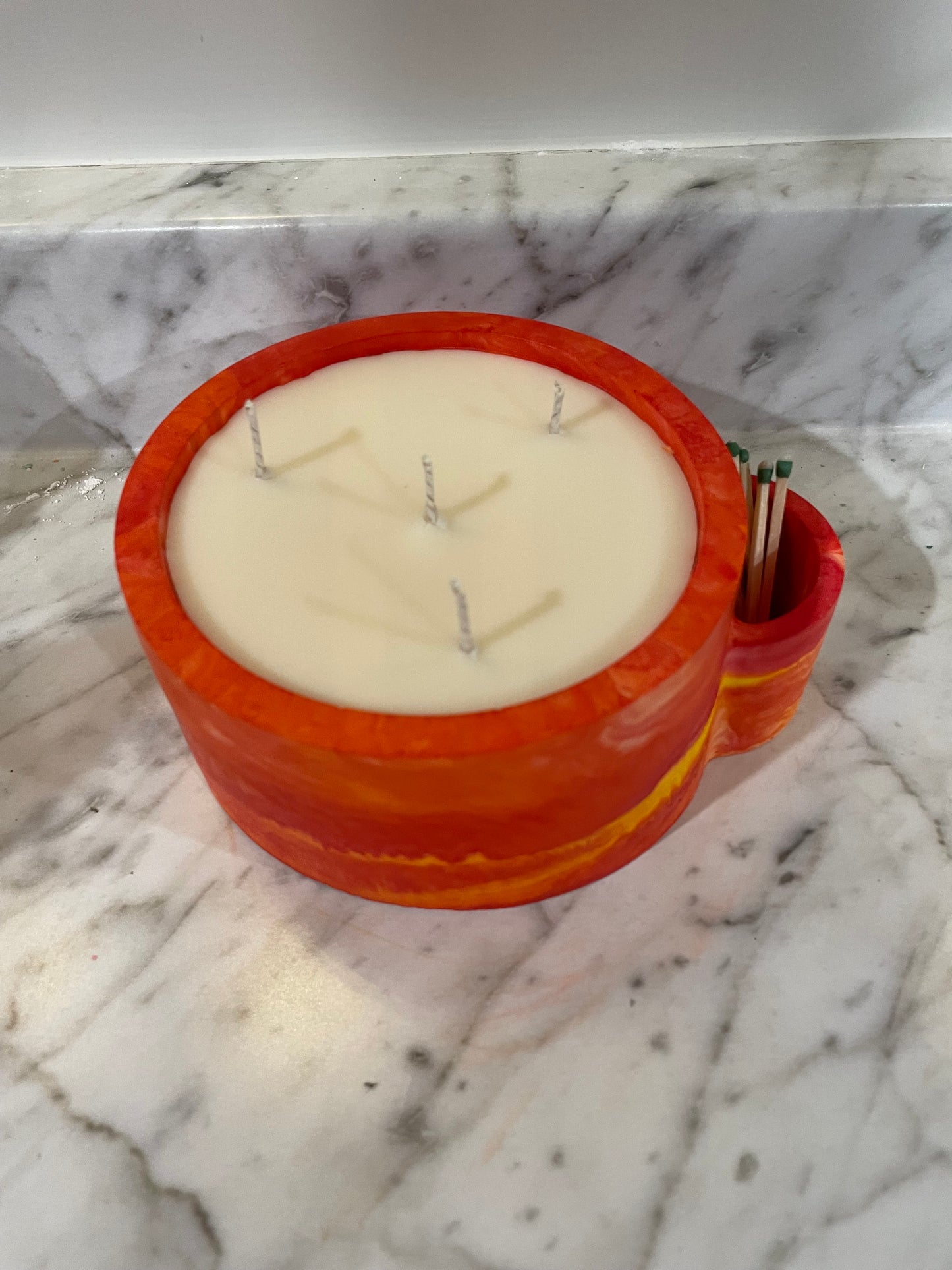 Candle with match holder