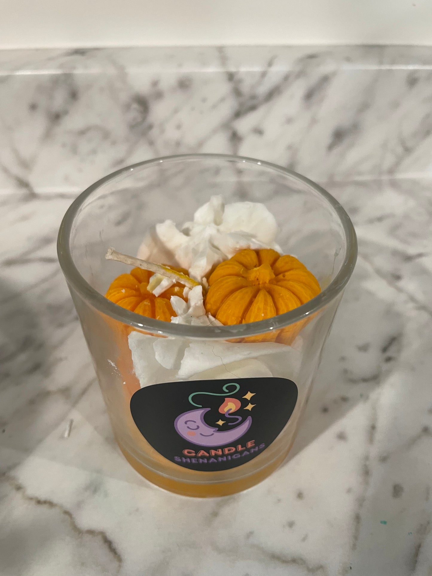 Fall candles with pumpkins and ghosts