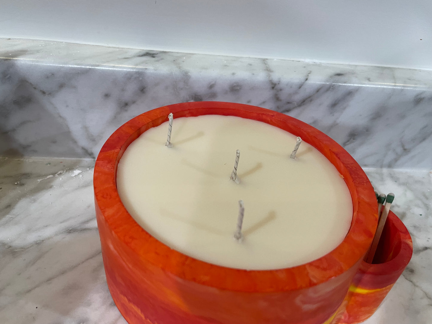 Candle with match holder