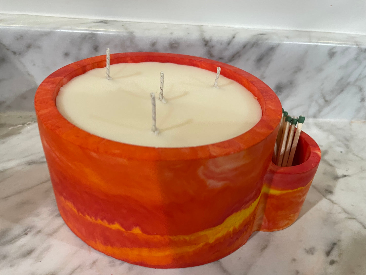 Candle with match holder