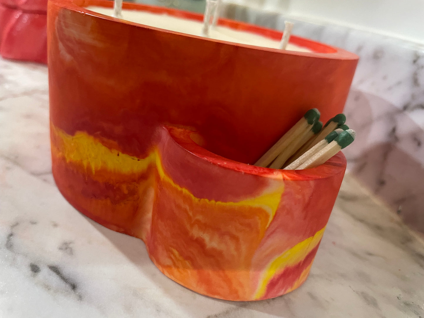 Candle with match holder