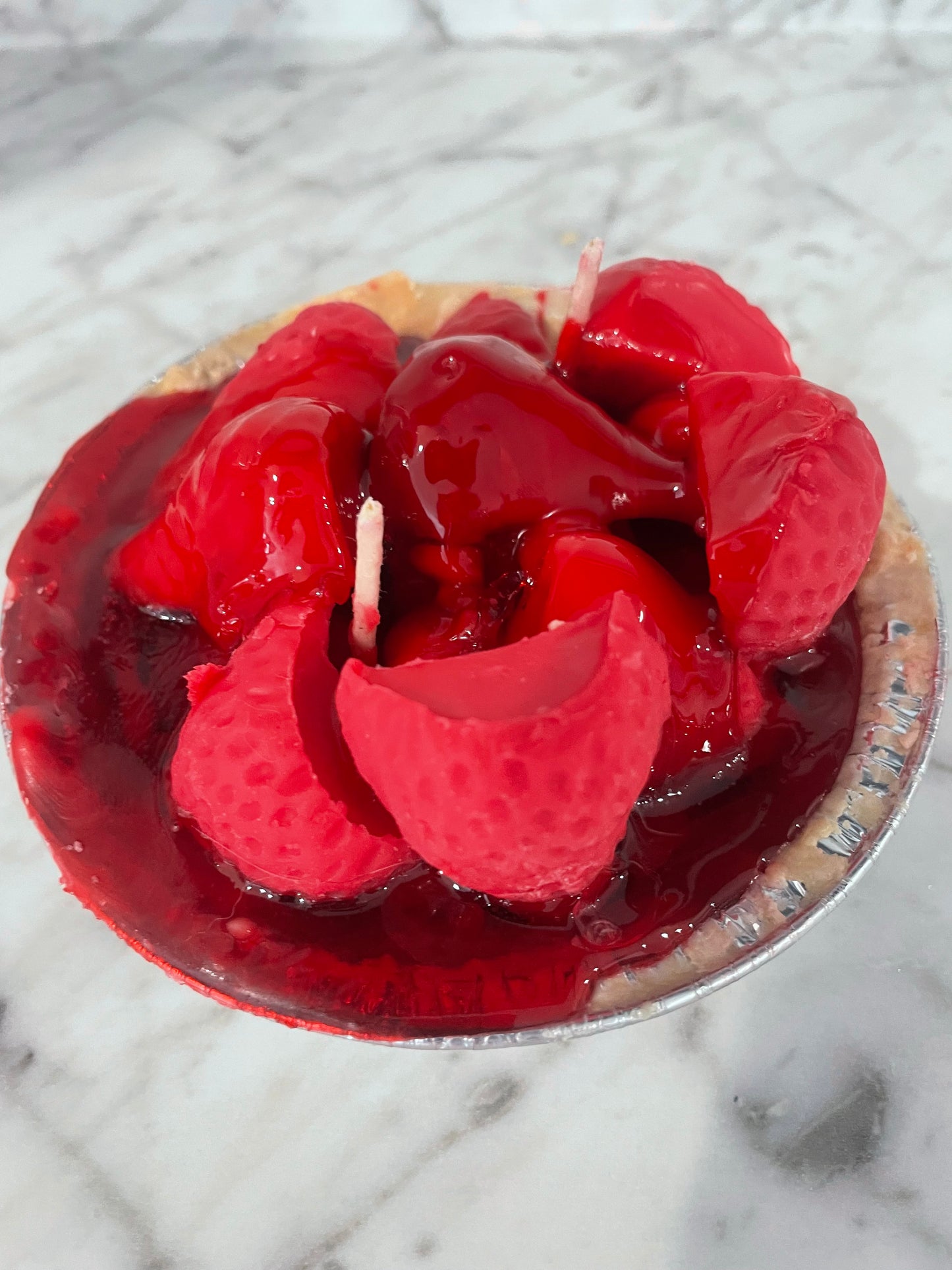Strawberry candle pie 5 inches