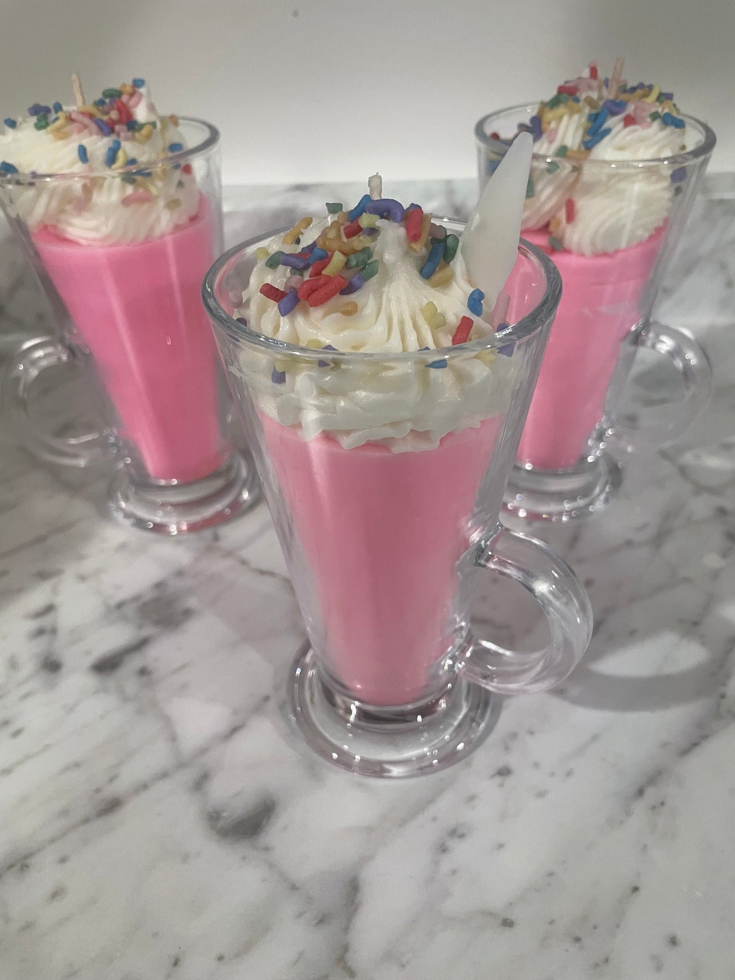 Strawberry milkshake candle