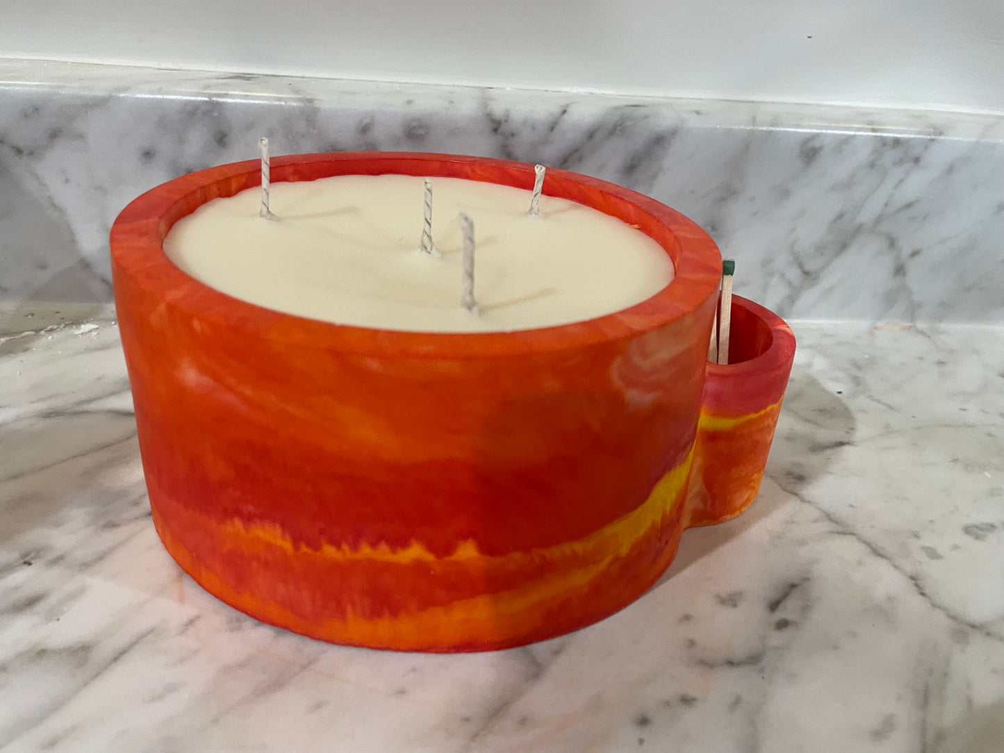 Candle with match holder