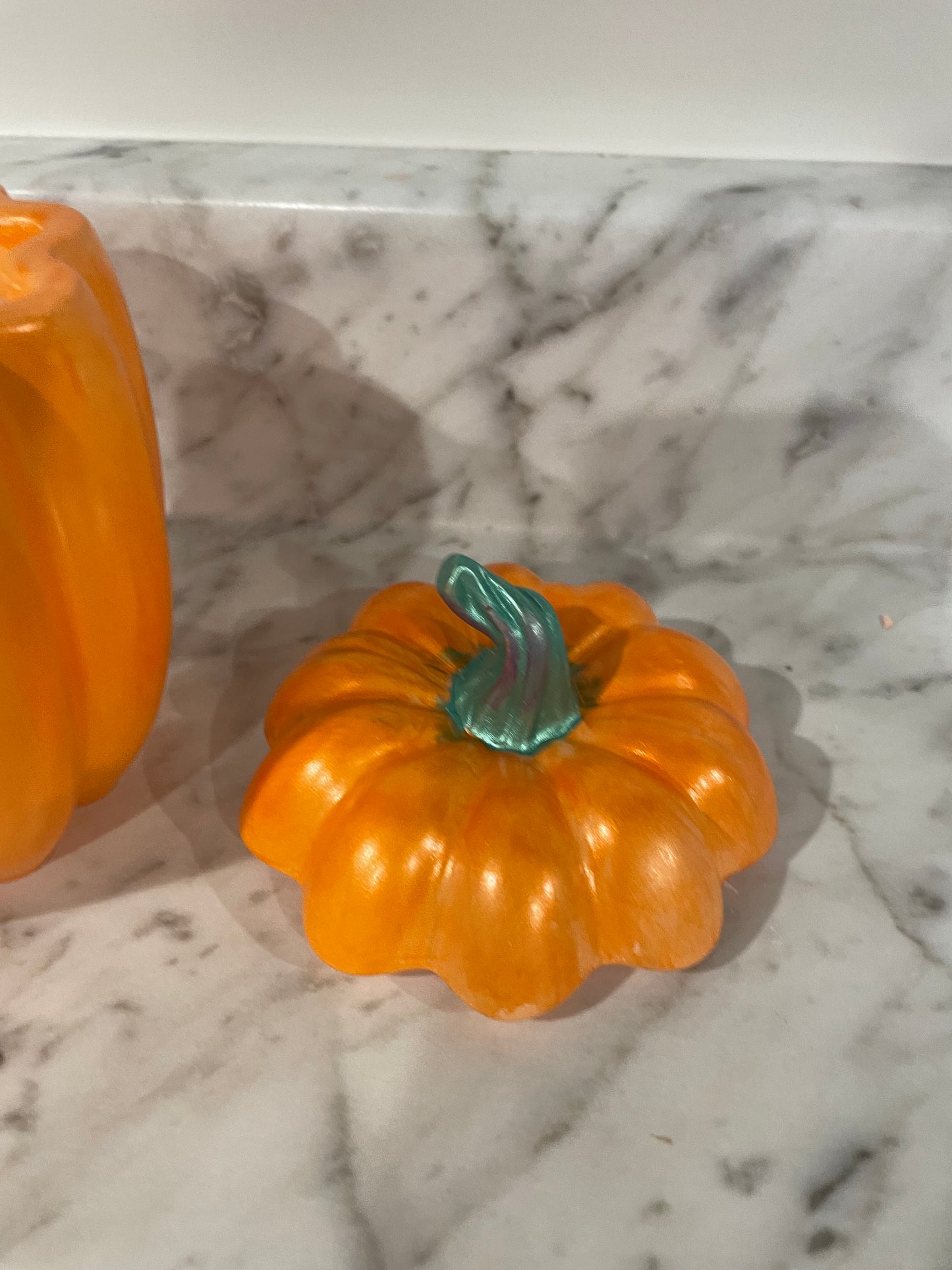 Handmade pumpkin with pumpkin pie scented candle