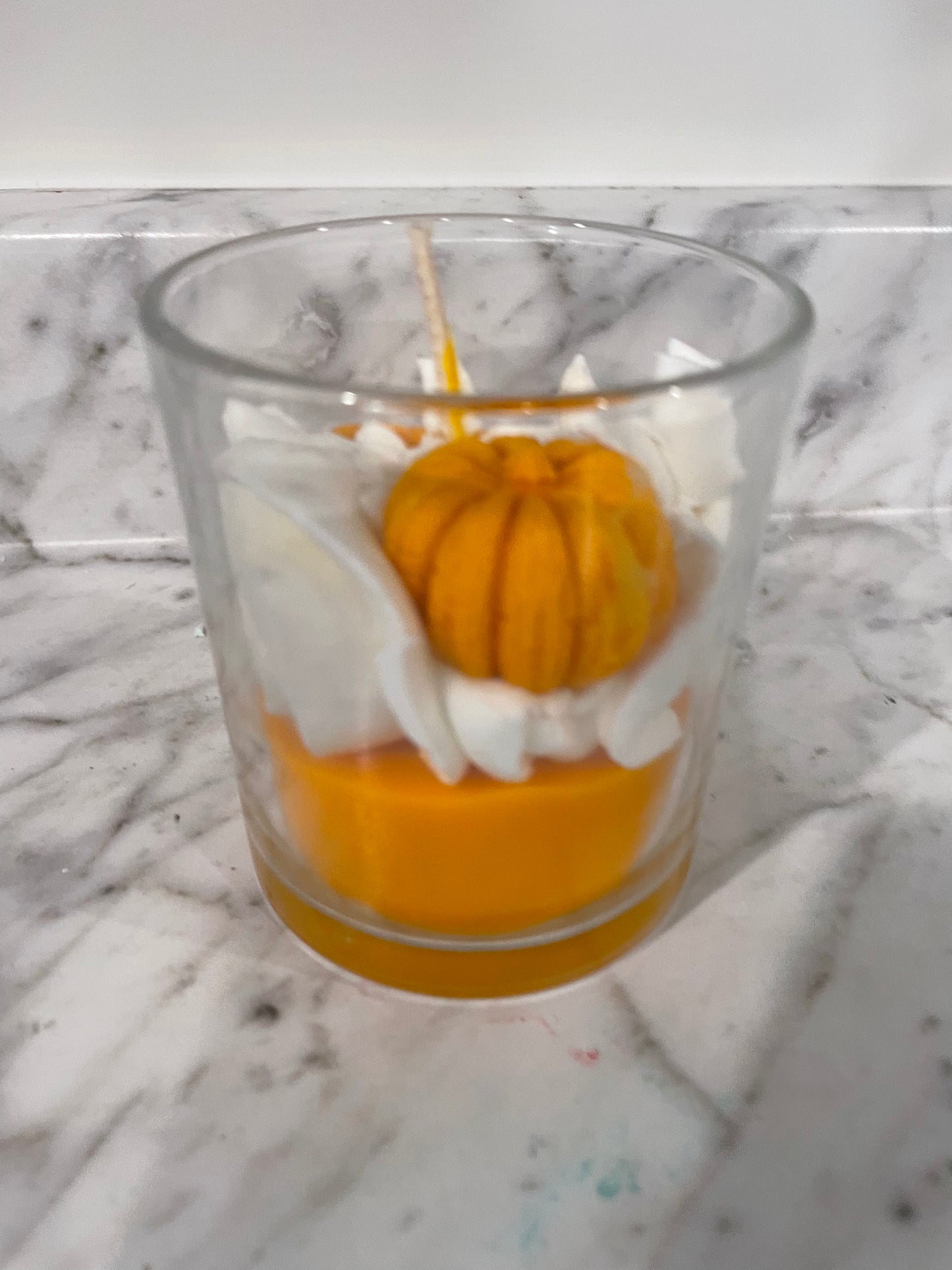 Fall candles with pumpkins and ghosts