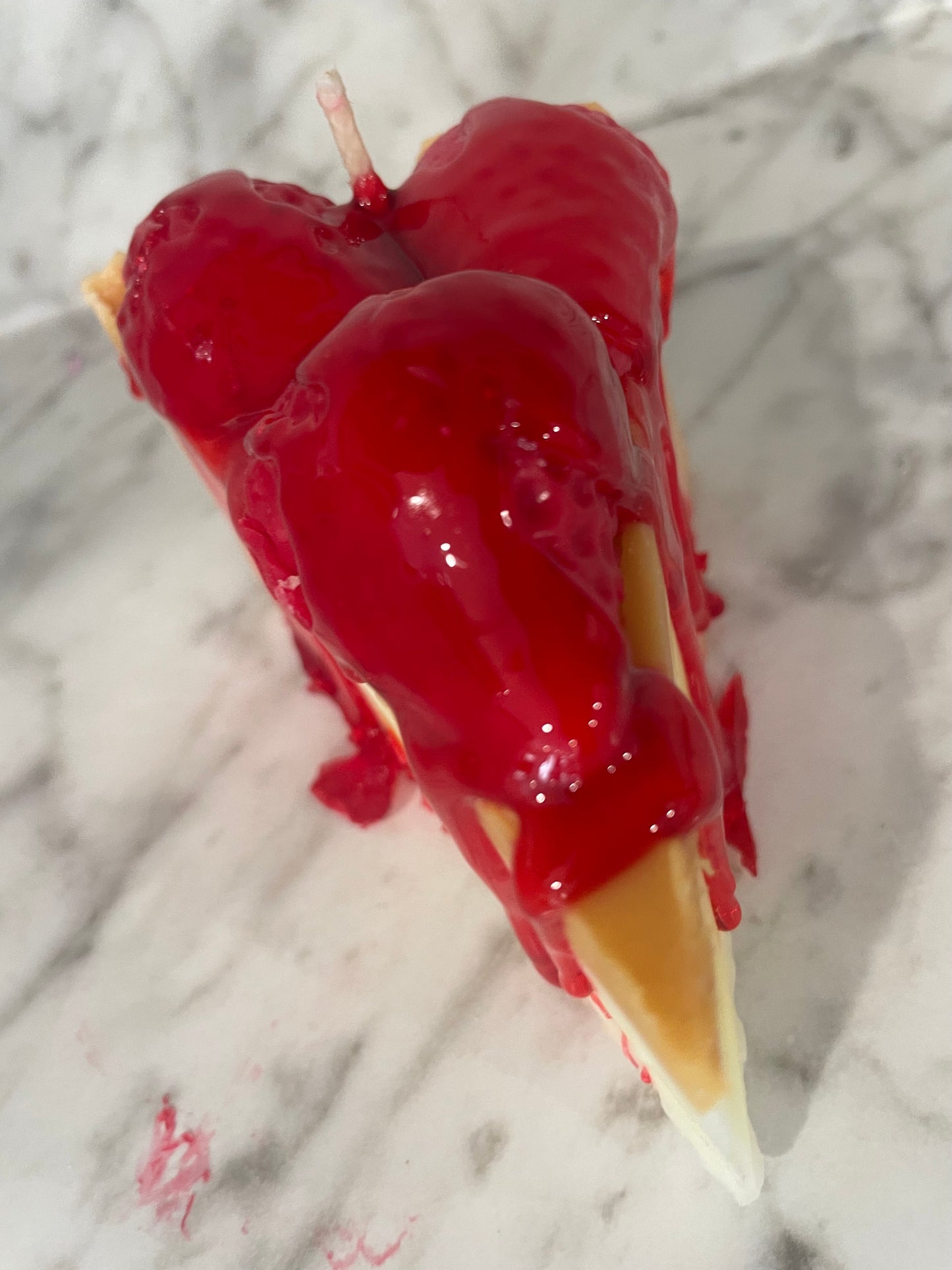 Slice of strawberry cheesecake