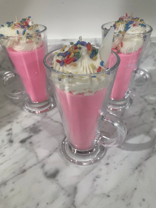 Strawberry milkshake candle
