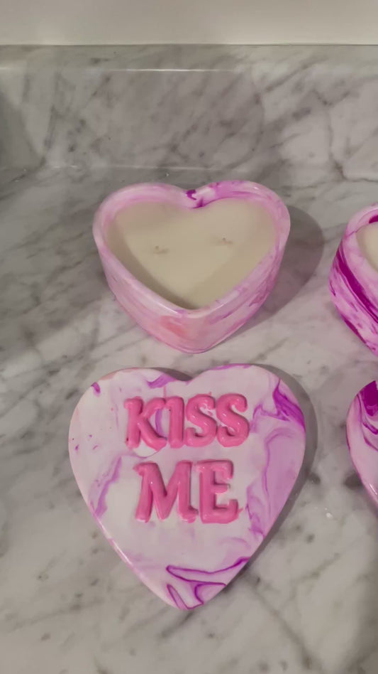 Kiss Me Purple Heart candle